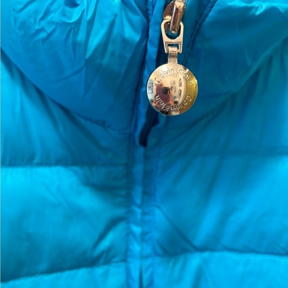 Calvin Klein Packable Premium Down Lightweight Puffer Coat Blue Sz XL Travel - Picture 8 of 8